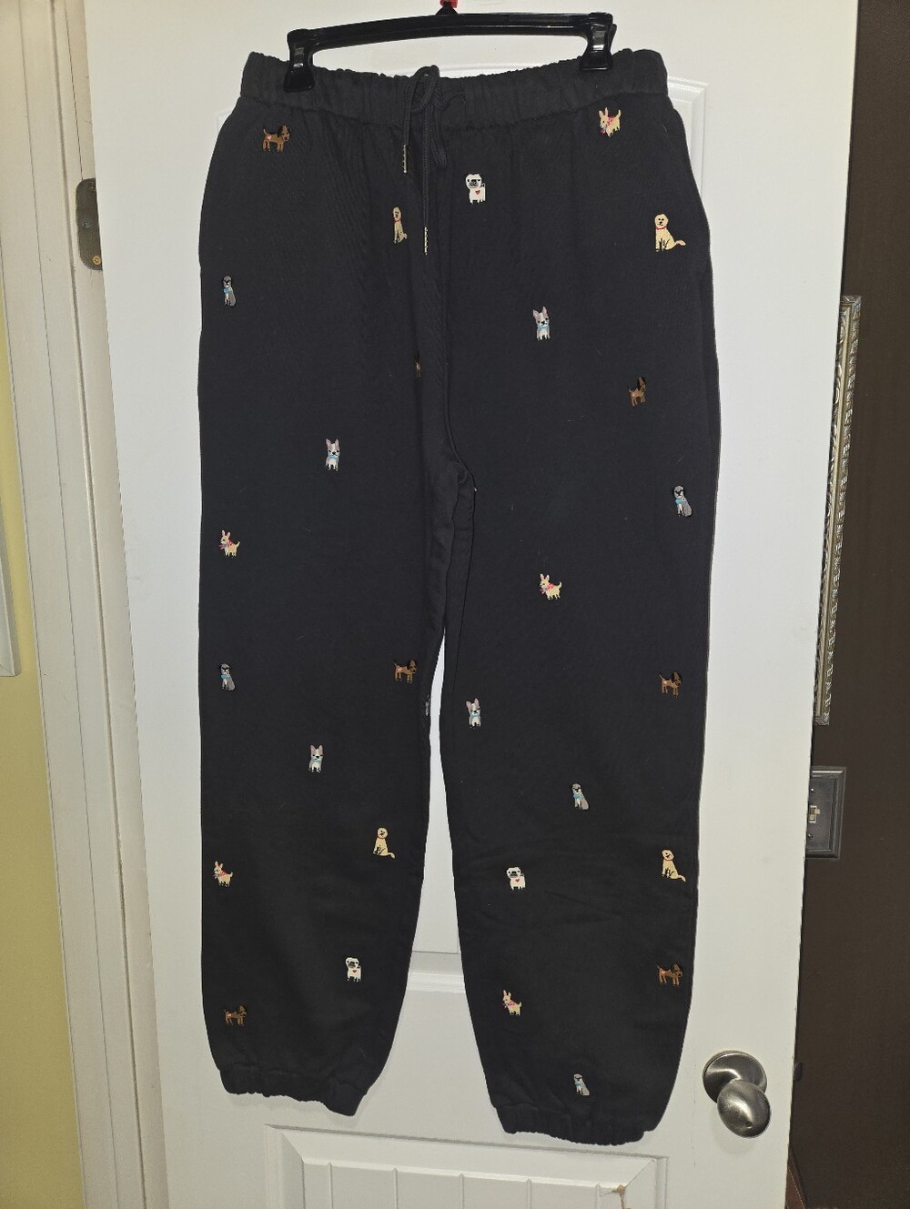 Natural Life Dark Gray Embroidered Dog Jogger Pants